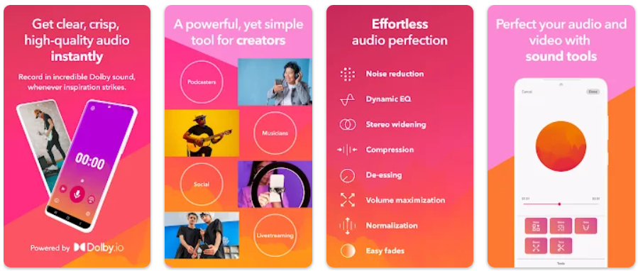 8 Aplikasi Perekam Suara Terbaik 2024, Kualitas Studio Dolby On Record Audio & Music