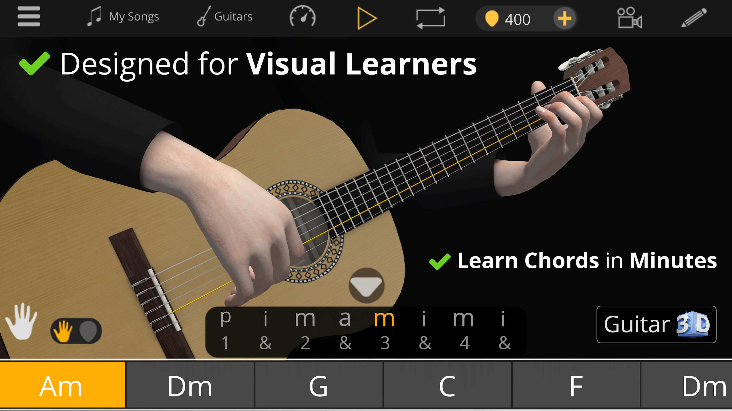 8 Aplikasi Kunci Gitar Terbaik 2024, Belajar Gitar Lebih Mudah Guitar 3D - Basic Chords
