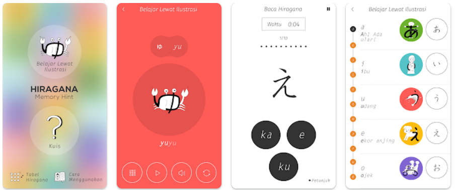 10 Aplikasi Belajar Bahasa Jepang Gratis Terbaik 2024 Hiragana Memory Hint