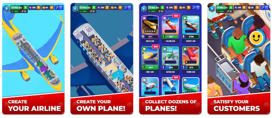 8 Game Pesawat Terbang Android Terbaik, Bisa Online & Offline Idle Airplane Inc. Tycoon