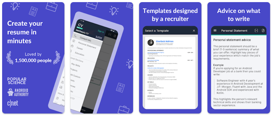 7 Aplikasi Pembuat CV Terbaik 2024, Lamar Kerja Jadi Mudah! Resume Builder - CV Engineer