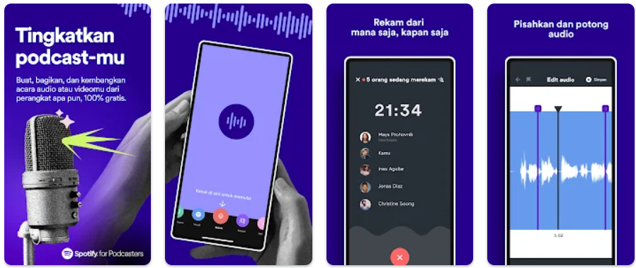 8 Aplikasi Perekam Suara Terbaik 2024, Kualitas Studio Spotify for Podcasters