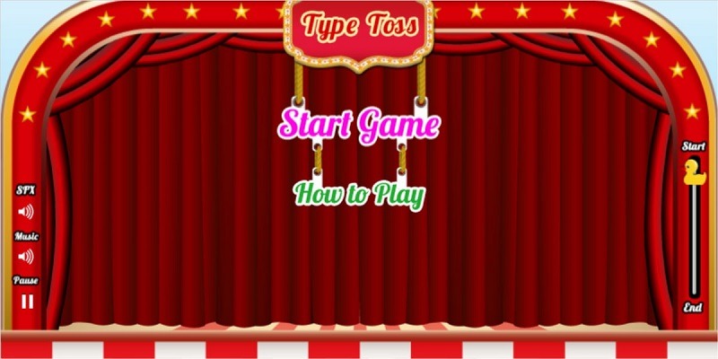 Type Toss game