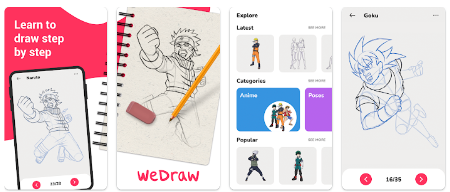 8 Aplikasi Menggambar Terbaik untuk Android dan iPhone WeDraw How to Draw Anime