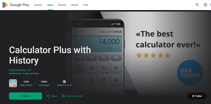 7 Aplikasi Kalkulator Terbaik 2024, Punya Fitur Lengkap Calculator Plus with History