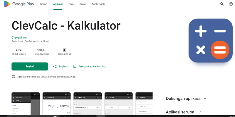 7 Aplikasi Kalkulator Terbaik 2024, Punya Fitur Lengkap ClevCalc