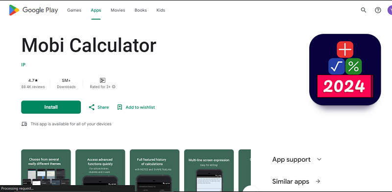 7 Aplikasi Kalkulator Terbaik 2024, Punya Fitur Lengkap Mobi Calculator