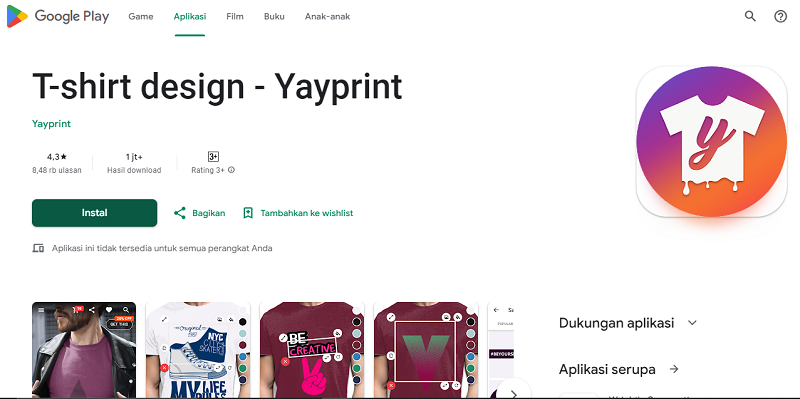 7 Aplikasi Desain Baju di Android Terbaik 2024, Fitur Banyak! T-shirt design - Yayprint