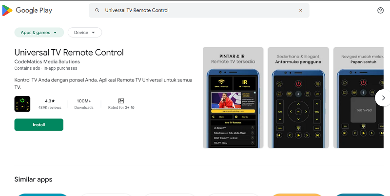 7 Aplikasi Remote TV Terbaik 2024, Gratis dan Mudah Universal TV Remote Control