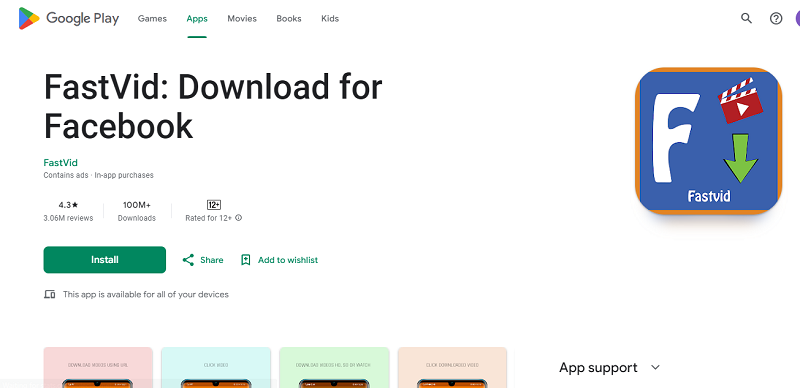 7 Aplikasi Download Video Facebook Terbaik, Mudah Dipakai FastVid: Download for Facebook