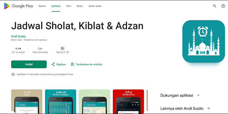 Jadwal Sholat, Kiblat & Adzan