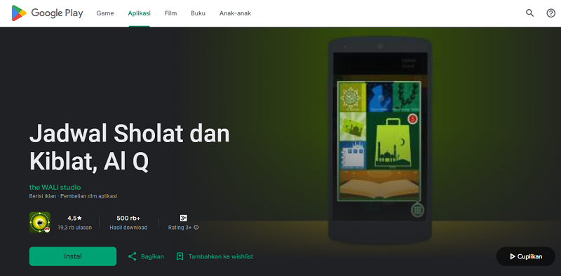 Jadwal Sholat dan Kiblat, Al Q