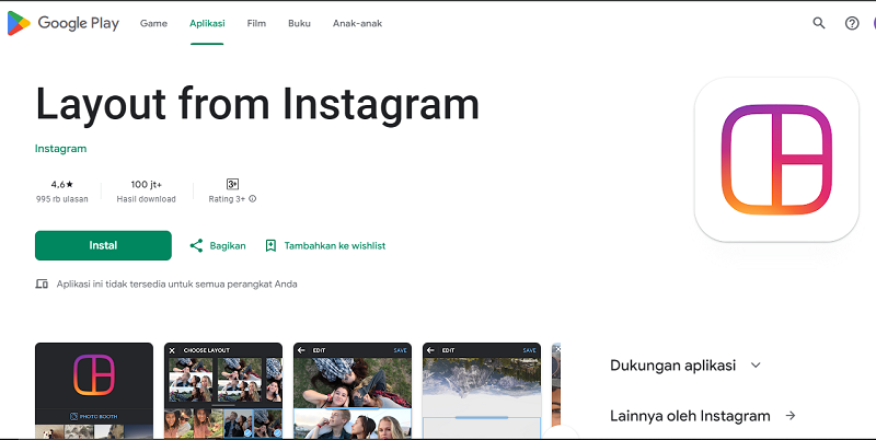 7 Aplikasi Menggabungkan Foto Gratis Terbaik, Mudah Dipakai! Layout from Instagram