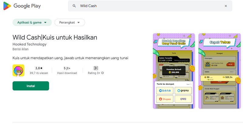 7 Aplikasi Penghasil Saldo DANA Terbaik, Sukses Hasilkan Cuan Wild Cash