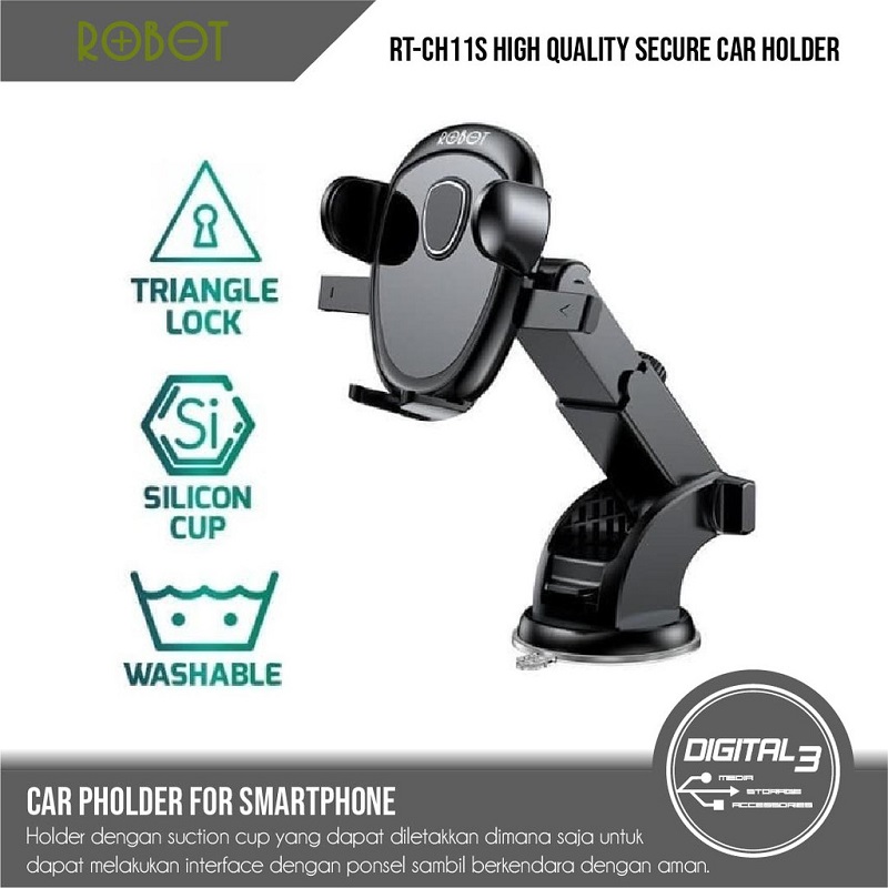 7 Holder HP Mobil Terbaik 2024, Kuat dan Kokoh Robot Universal Car RT-CH11S 360 Rotable